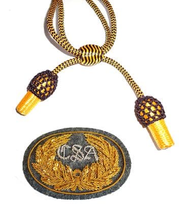 Officers Black & Gold Hat Cord And Sewn Grey CSA Badge
