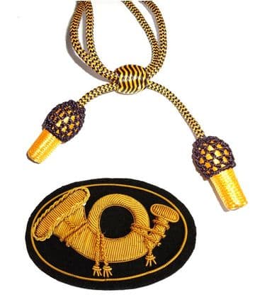 Officers Black & Gold Hat Cord And Sewn Infantry Badge
