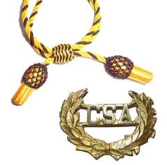 Officers Gold & Black Hat Cord And CSA Badge