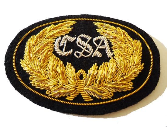 Officers Gold Hat Cord And Sewn CSA Badge