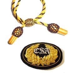 Officers Gold & Black Hat Cord And Sewn CSA Badge