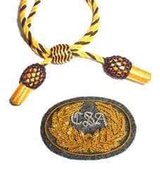 Officers Gold & Black Hat Cord And Sewn Grey CSA Badge