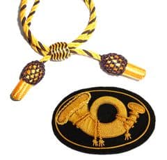 Officers Gold & Black Hat Cord And Sewn Infantry Badge