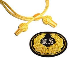 Officers Gold Hat Cord And Sewn US Badge