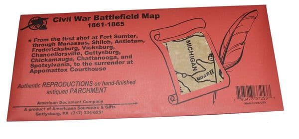 Parchment Paper Civil War Battlefields Poster