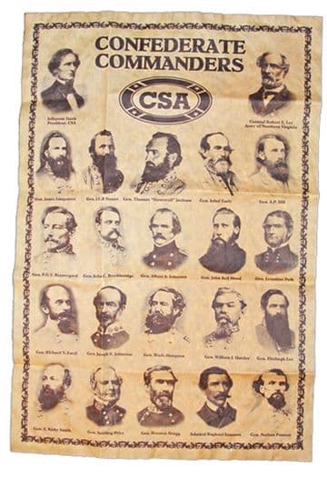 Parchment Paper Confederate Commanders Poster