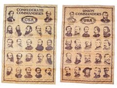 Parchment Paper Confederate & Union Generals Posters