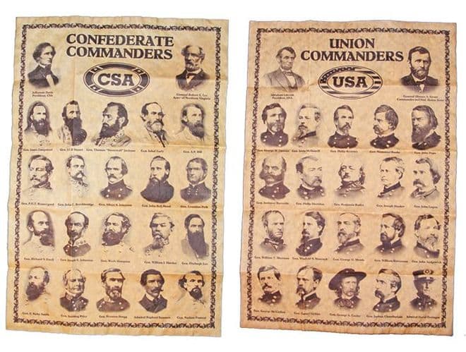 Parchment Paper Confederate & Union Generals Posters