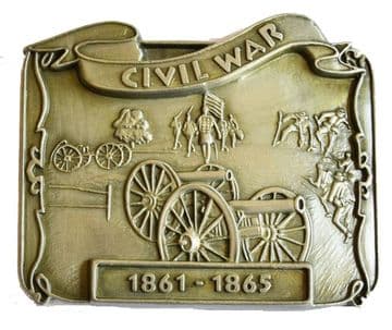 Pewter Civil War Battle Scene Belt Buckle