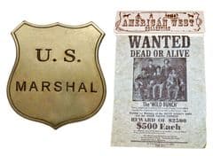 Replica Butch & Sundance Wild Bunch Wanted Poster & Badge