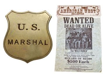 Replica Butch & Sundance Wild Bunch Wanted Poster & Badge