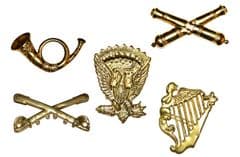 Set Of 5 Metal Kepi Insignia Badges