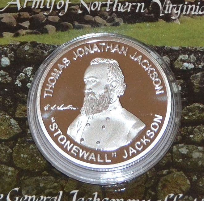 Silver Coloured General Stonewall Jackson Collectors Coin