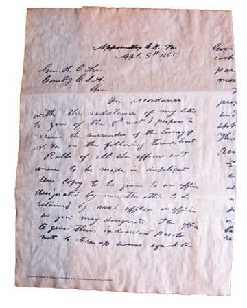 Ulysses S. Grants Letter To Robert E. Lee 1865