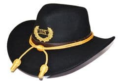 Union Black Slouch Hat Gold Cord & Metal US Badge