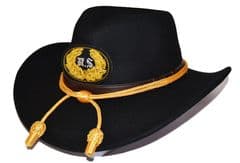 Union Black Slouch Hat Gold Cord & US Badge