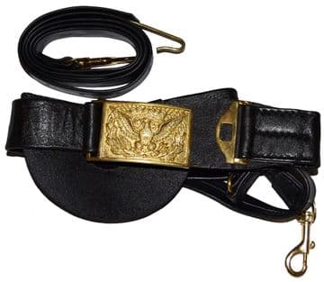 Union Officers Leather Sword Belt With Square Buckle