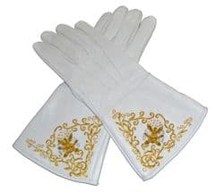 Union White Leather Glove Gauntlets