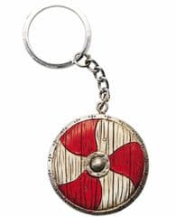 Viking Or Saxon Style Round Shield Resin Coloured Key Ring