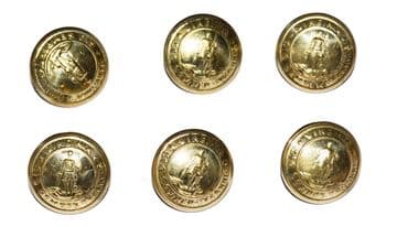 Virginia State Confederate Large Frock Coat Or Shell Jacket Buttons x 6