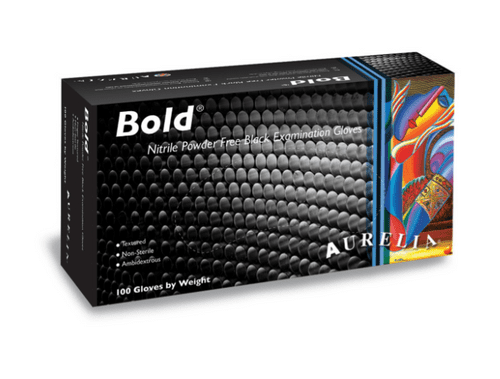 Aurelia Bold Black Nitrile Gloves Box of 100