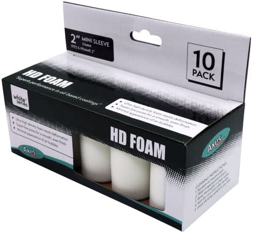 Axus AXU/RW210 2" HD Foam Mini Rollers Pack of 10 (WHITE SERIES)
