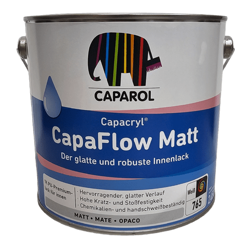 Caparol CapaFlow Matt Waterbased Topcoat White 2.4lt