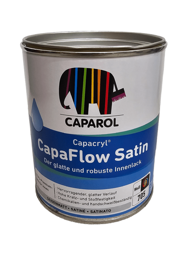 Caparol CapaFlow Satin Waterbased Topcoat White 0.735lt