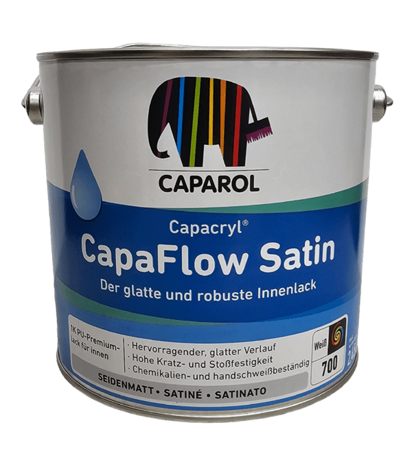 Caparol CapaFlow Satin Waterbased Topcoat White 2.4lt