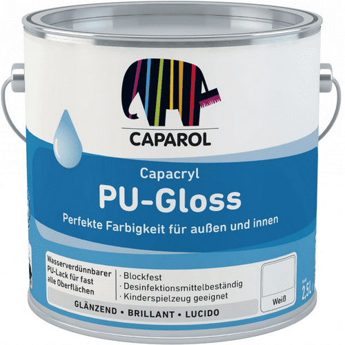 Caparol PU Gloss Waterbased Topcoat White 2.5lt