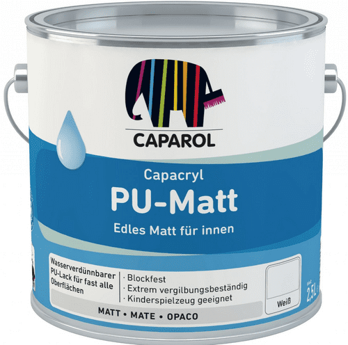 Caparol PU Matt Waterbased Topcoat White 2.5lt