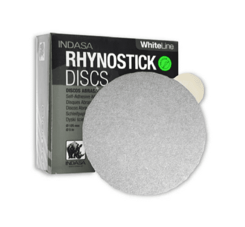 Indasa Rhynostick White Line PSA Sticky 150mm/6" Sanding Discs Box of 100