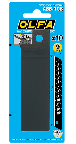 Olfa ABB-10B - 9mm Excel Black 10 Spare Blades