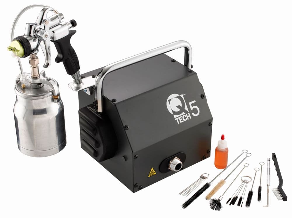 QTech5 5-Stage HVLP Turbine C/W Q70 Suction Spray Gun & Spares 110v version