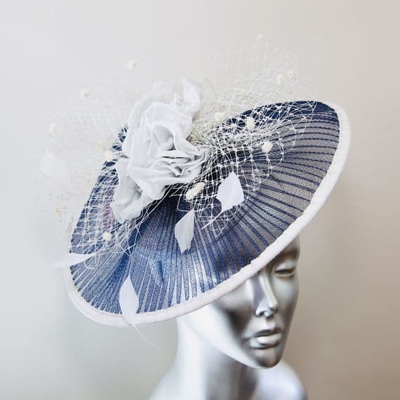Navy and silver wedding hats deals