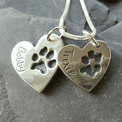 Double pawprint necklace