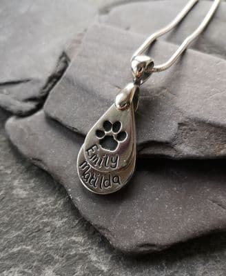 Double /Triple Teardrop Pawprint Necklace