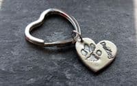 Large charm keyring with Stainless steel split ring (Paw)