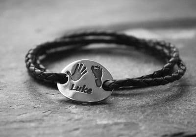Leather bracelet with Large Charm