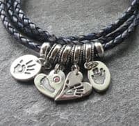 Leather bracelet with Tiny Treasures Charm
