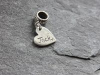Leather bracelet with Tiny Treasures Pawprint Charm