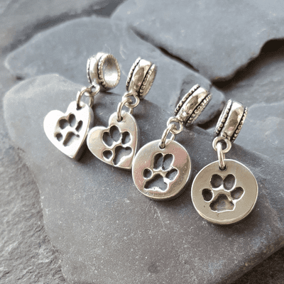 Pandora style Tiny Treasures Paw Print Charms