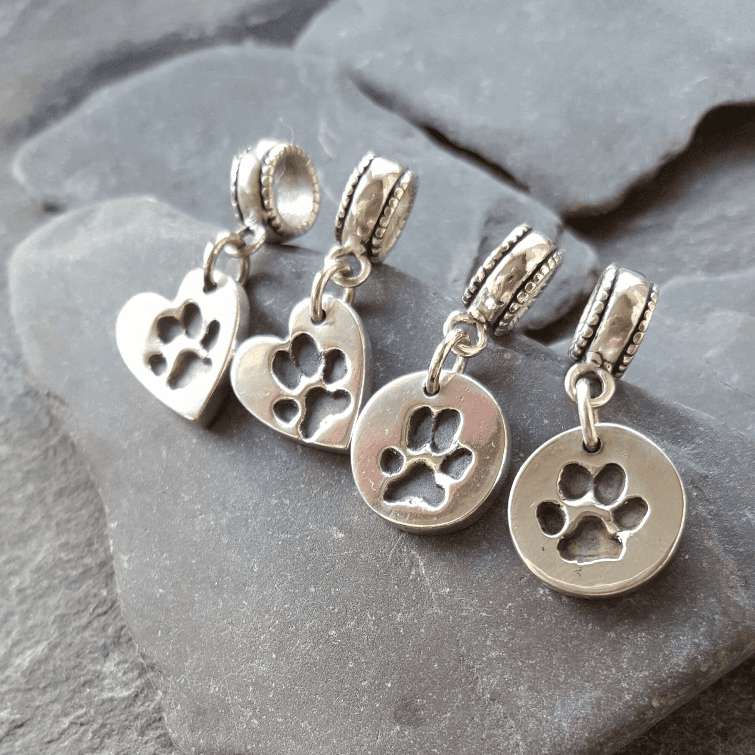 Pandora style Tiny Treasures Paw Print Charms