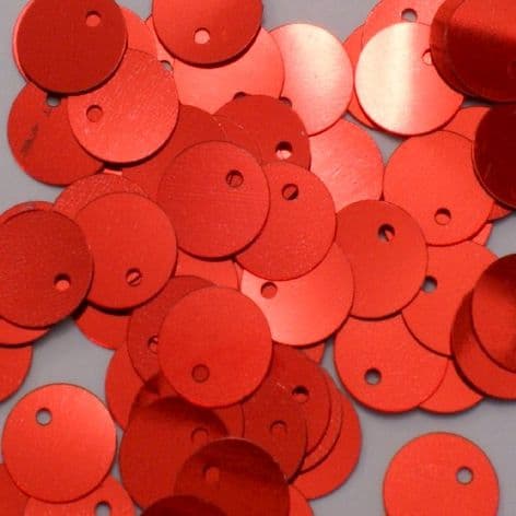 10mm Metallic Red Flat Round Sequins