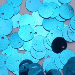 10mm Metallic Turquoise Flat Round Sequins.
