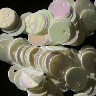 10mm Mother of Pearl Effect Iridescent Flat Round Sequins