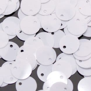 10mm Silky White Flat Round Sequins x 20g