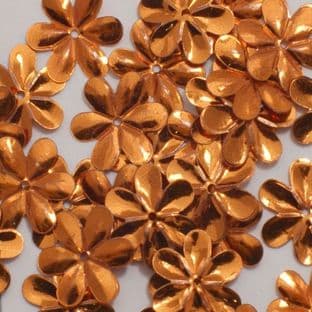 15mm Metallic Orange Flower Sequins x 175