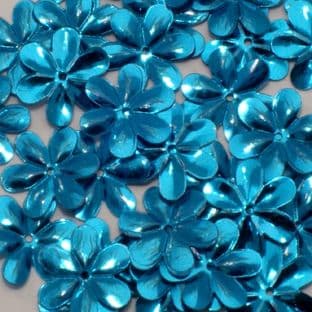 15mm Metallic Turquoise Flower Sequins x 175.