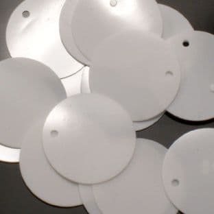 20mm Glossy White Flat Round Sequins x 150